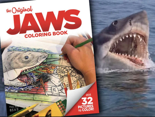 "JAWS" Coloring Book, Quint, Brody & Hooper - Amity Great White Shark, Gifts for Adults & Kids