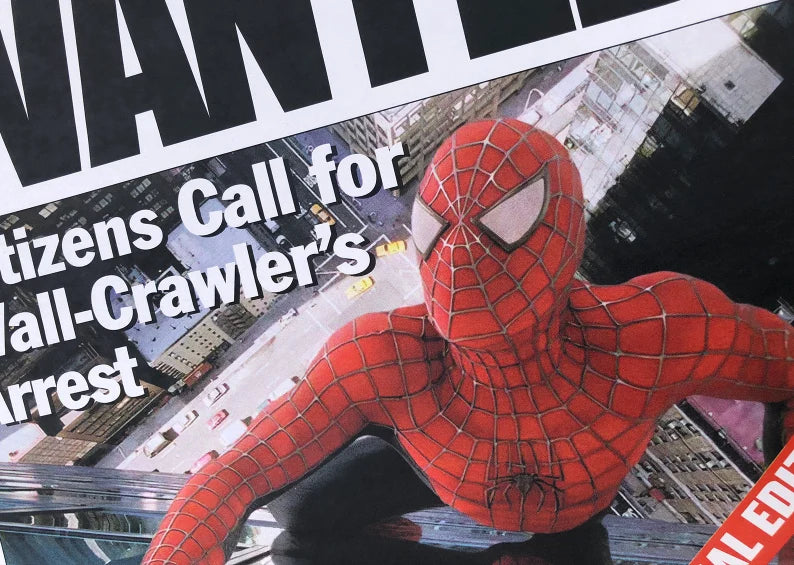 "WANTED" Daily Bugle Newspaper Edition Replica from Spider-Man (2002) - Tobey Maguire - Sam Raimi - Movie Prop - Movie Replica - Comic Book - Action Movies - Gifts for Him - Christmas Gift