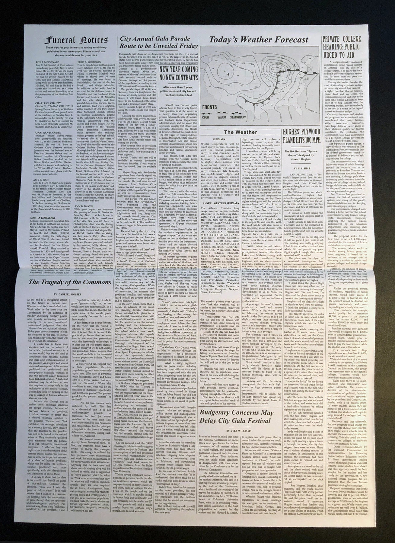 Batman-Thomas Wayne Murdered Newspaper - Prop Newspaper - Gotham Globe Replica - Michael Keaton - Joker - 1989 Batman Prop